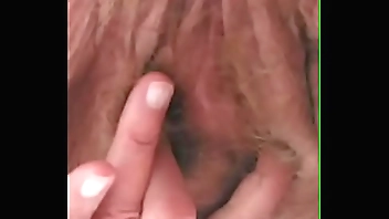 Grandma without panties under dress